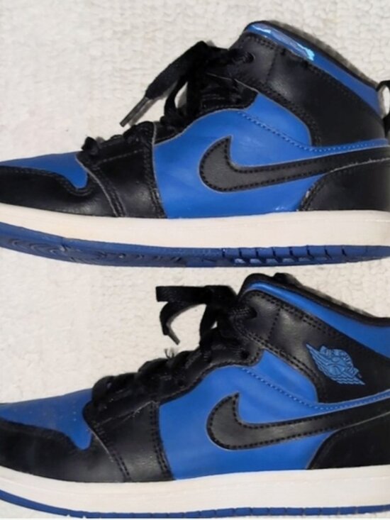 Other - NIKE Air Jordan Kids Mid Black and Blue Sneakers 3